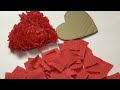 Love hanging Cardboard Frame | Crepe Paper Puffy Heart Love valentines day gift idea #valentinesday