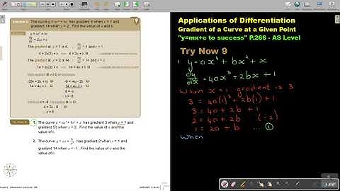 6 9 Applications of Differentiation   Gradient of a Curve at a given Point   part 3