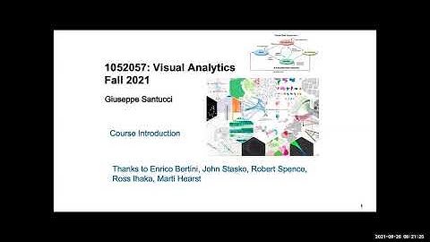 Visual Analytics - Prof. Santucci - Lecture 01/1 (28 Sep. 2021)