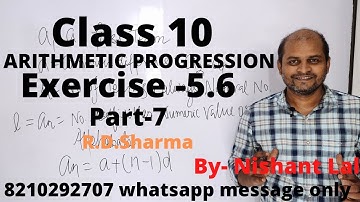 Class 10। Arithmetic Progression। R.D.Sharma। Exercise 5.6 Part- 7। Q.No. 66 to 74 @nishantlal