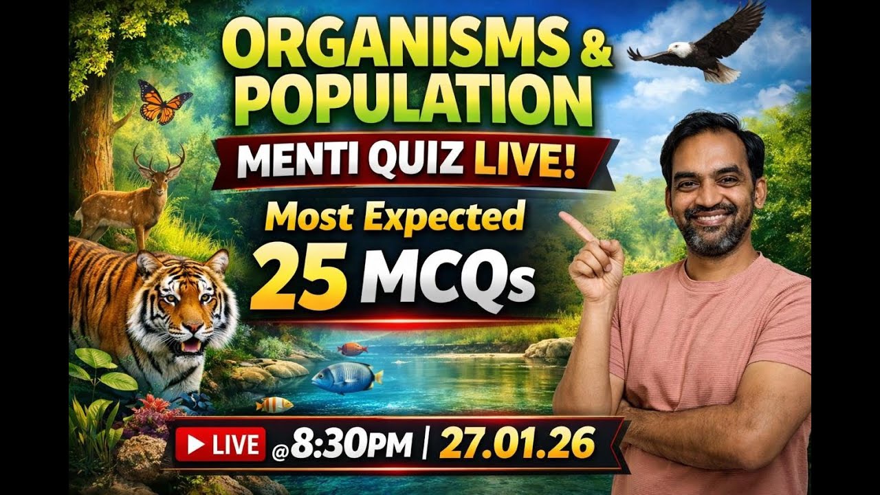 Organisms & Population | MENTI Quiz LIVE 🔴 | Most Expected 25 MCQs | NEET 2026