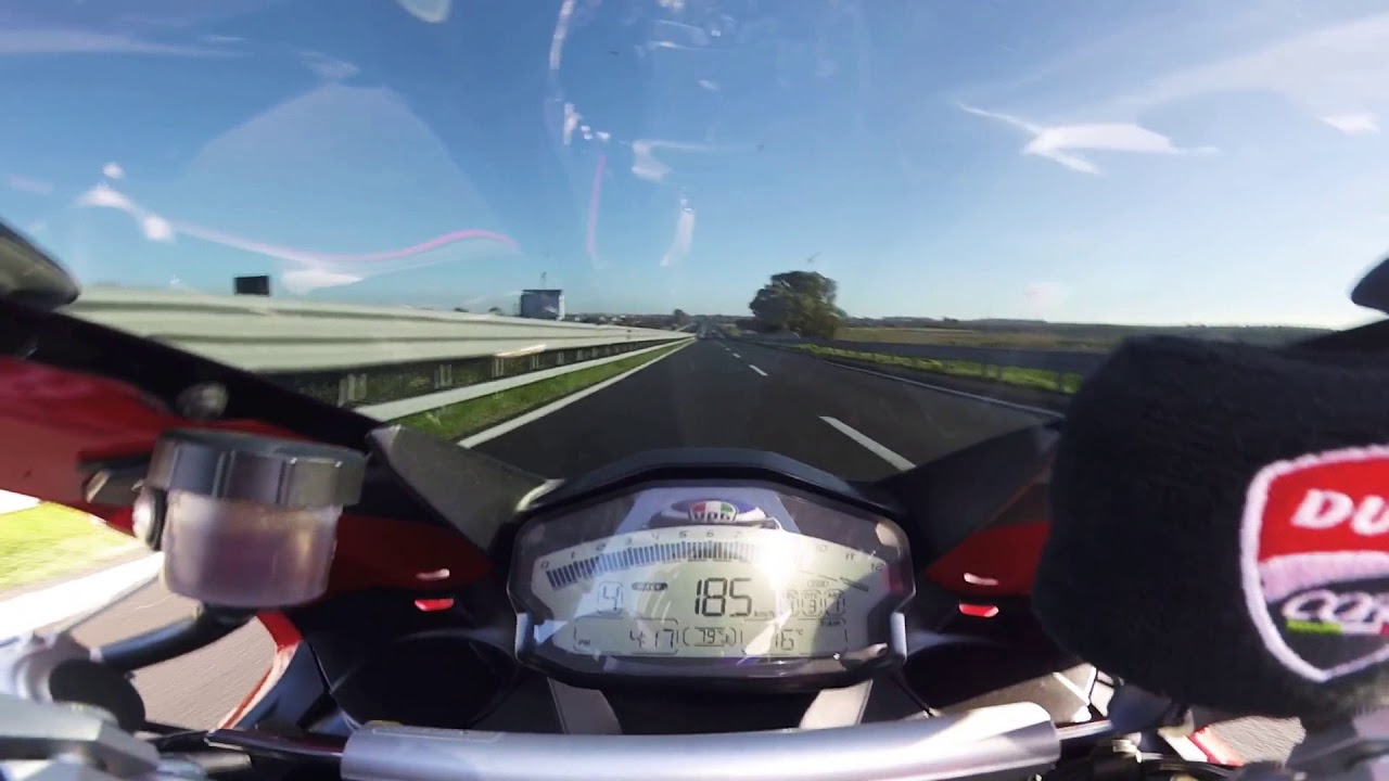 metallisk Sørge over svulst Ducati 959 Panigale Top Speed 295 km/h Akrapovic slip-on - YouTube