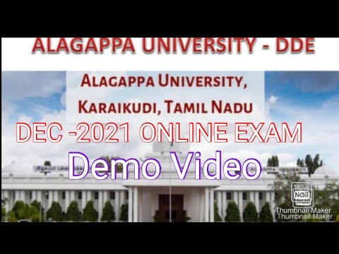 Alagappa university Dec-21 Online Exam Detailed Demo video