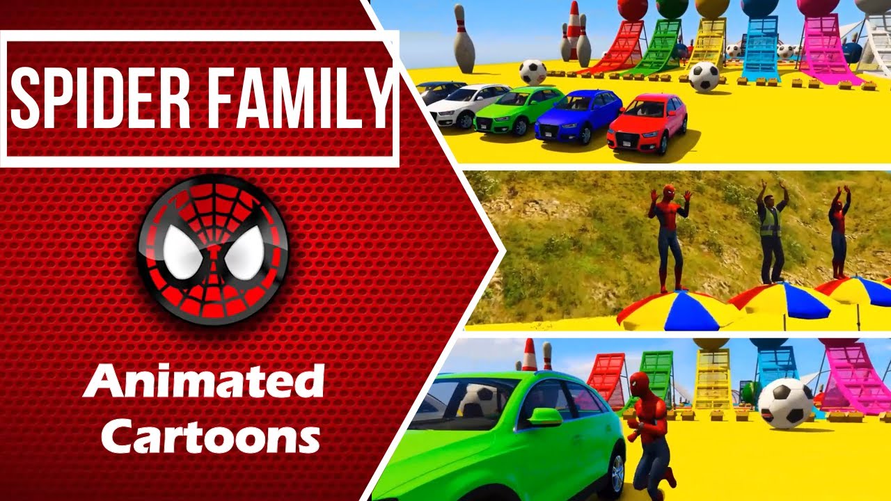 COLOR Learning for kids, COLOR learning videos, Spiderman car video ...