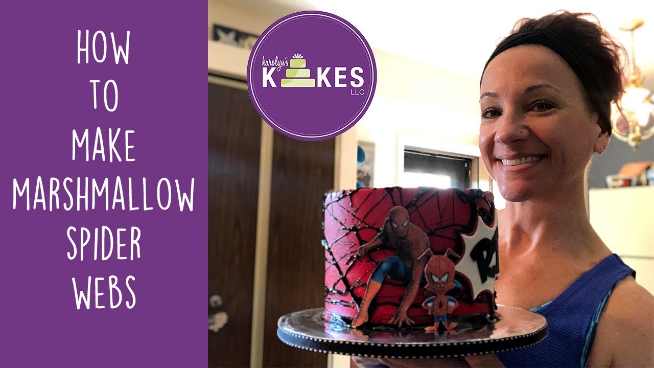How to Make Marshmallow Spider s on a Cake YouTube