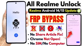 Unlock All Realme Android 15 Frp Bypass Without Computer 2025 -Realme Frp Google Account 100% Work!