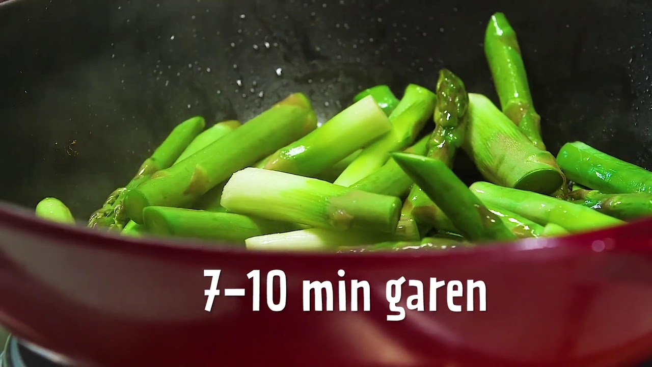 Garnelen-Spargel-Pfanne - YouTube