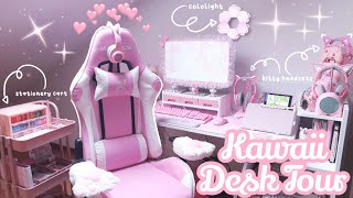 kawaii desk tour 🌸 aesthetic pink gaming & productivity setup (with links) || ft. cololight 🍨 screenshot 2