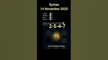 14 November 2025 Syntax Vault Code. Quiz Answers for Xenea, Marine, Spur and Syntax.