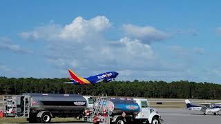 Pensacola Plane Spotting. Southwest B737 Takeoff reg N486WN 11-7-22