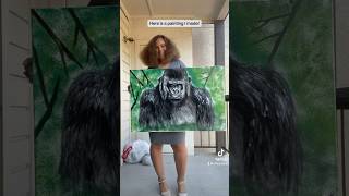 Realistic gorilla painting revealed #shorts #shortsvideo #painting #artist #art
