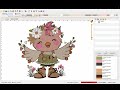 FILLE CANARD AVEC FLEURS - Motif de broderie machine
