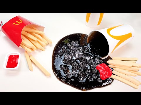 McDonald's SLIME ASMR | COKE & FRENCH FRIES  FOOD SLIME | マクドナルドスライムASMR | 食べ物スライム | 音フェチ | HI REMY