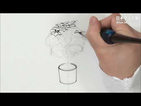 マンガテクニック アナログ観葉植物の描き方倍速動画 Youtube