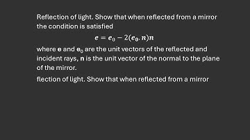 IIT JEE Preparation | Law of Reflection - Vector form