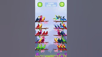 Bird Sort Color Puzzle - 203 #gameplay #shorts