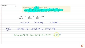 In any triangle  ltmath gt  ltmrow gt  ltmi gtA lt/mi gt ltmi gtB lt/mi gt ltmi gtC lt/mi gt l