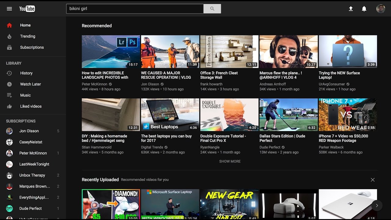 Image result for youtube dark mode