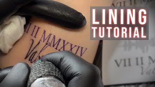Lining Tattoo Tutorial on Real Skin - How to Tattoo
