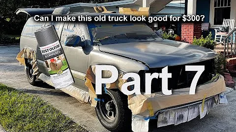 Painting a Truck with Rustoleum Hammered Spray Paint Part 7