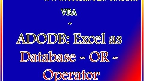 VBA ADODB Connections EXcel As Database OR Operator