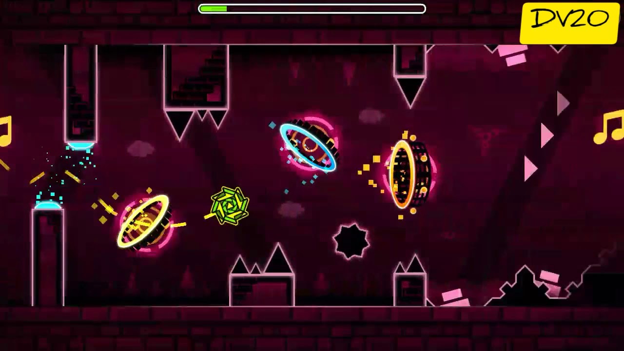 Geometry Dash. Oridion Easy By Jukaras. Long, Harder, 100% + 2 Coins. :-)