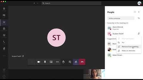 Microsoft Teams Video Chat: Mute and remove a student