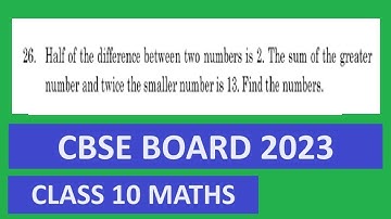 Half of the difference between two numbers is 2. The sum of the greater number and twice the smaller