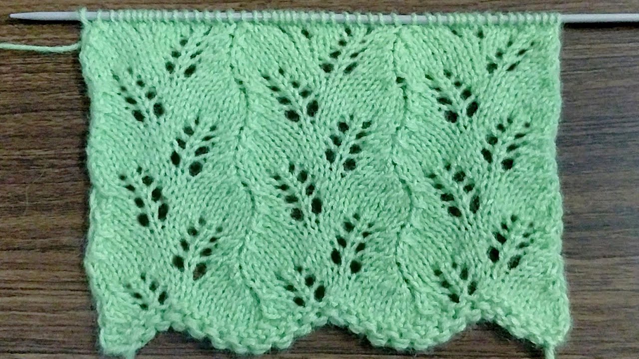 Узор для вязания листьев