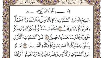 سورة التغابن من الآية 1 الى الآية 4 حفظ
