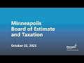 October 22, 2025 Board of Estimate and Taxation