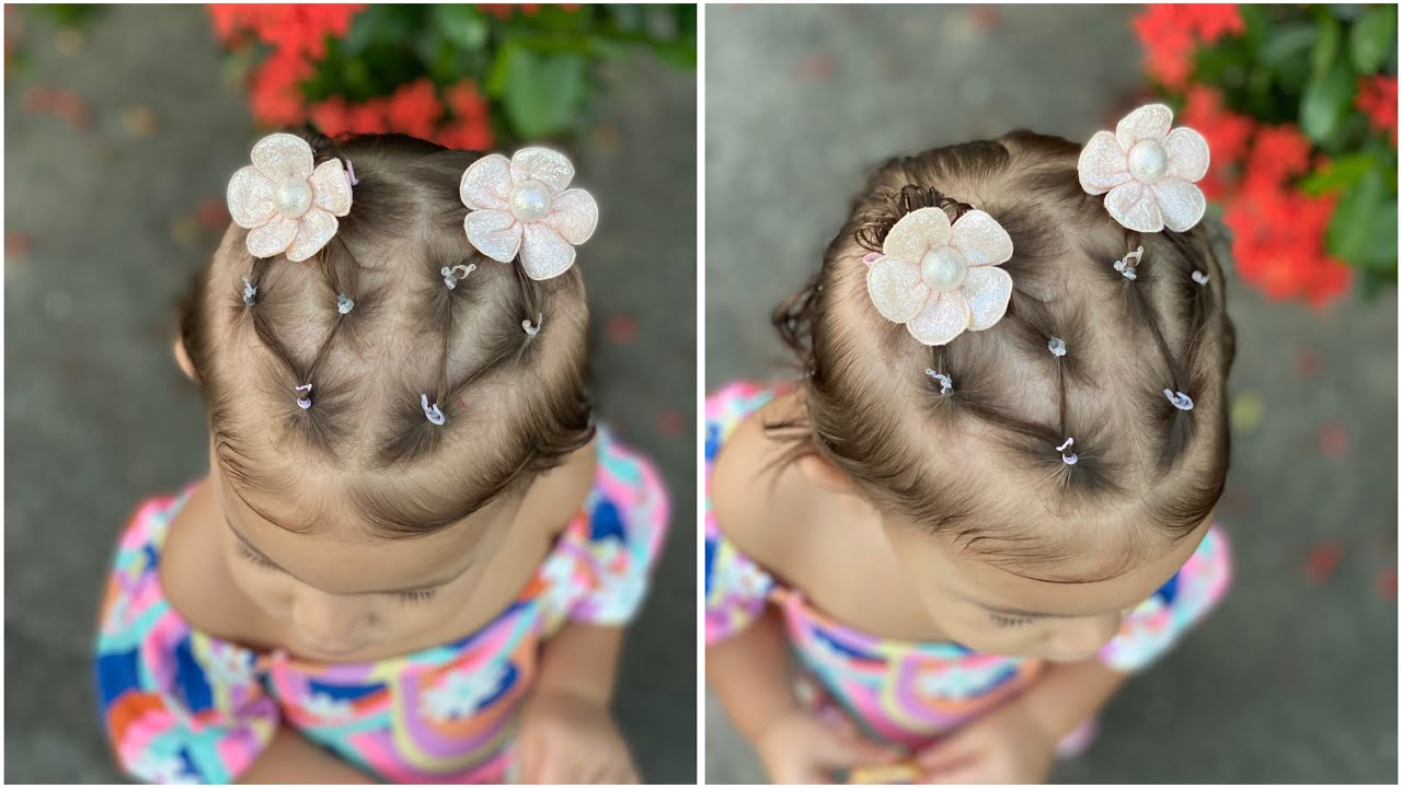 🌼Penteado fácil em bebê com pouco cabelo - Thaychloe - YouTube