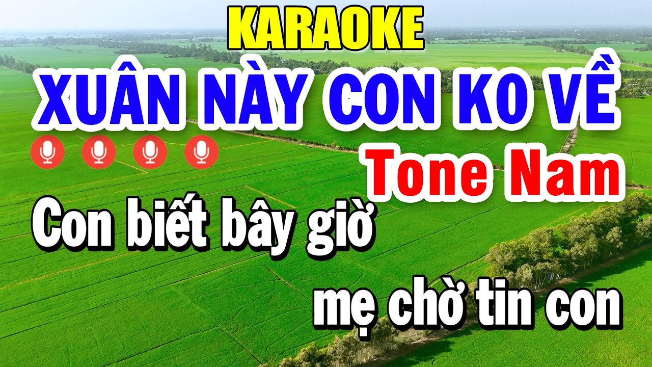 Xuân Này Con Không Về Karaoke Tone Nam ( D ) Âm Thanh Nhạc Sống 2026