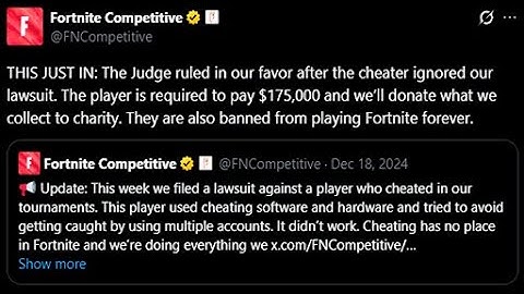 Fortnite Cheater Ordered to Pay $175,000 to Epic Games in Lawsuit