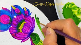 картинка: Композиція у колі /Петриківський розпис /Олена Харітонова