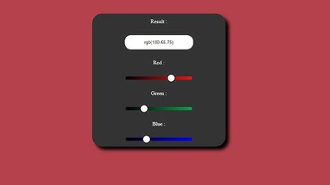 RGB COLOR GENERATOR USING BASIC HTML CSS  AND JAVA SCRIPT | RGB COLOR CODE GENERATOR