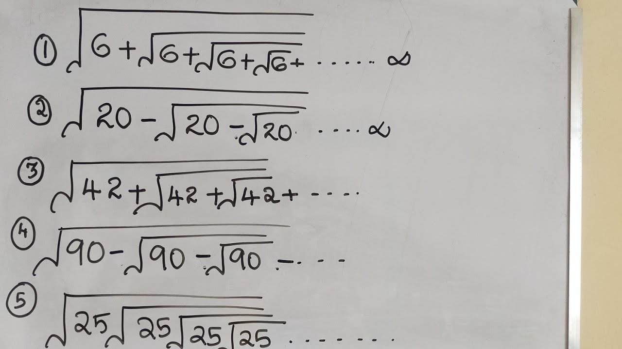 square root of infinite series easy tricks to solve root of infinite series YouTube