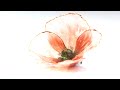 Polymer clay brooch vitreous flower poppy tutorial. Transparent DIY Polymer clay + UV resin