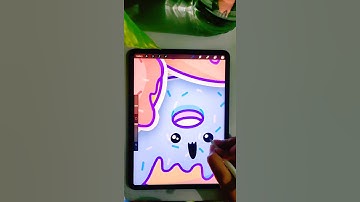 Cute Kawaii Donut art in Procreate | Ipad pro digital art | #shorts