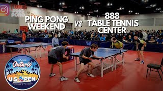 888 Table Tennis Center vs Ping Pong Weekend // U.S. OPEN TABLE TENNIS - Men's Doubles - 12-17-22