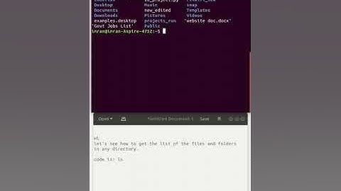 How to get list of folder and files in any directory in linux using terminal