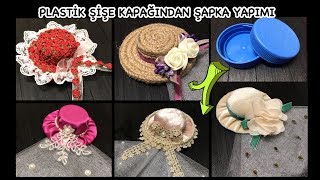 Plastik Şişe Kapağından Mini Şapka yapımı, Nikah şekeri / DIY Miniature Hat from Plastic Bottle Cap