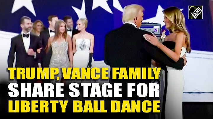 President Donald Trump, Melania, Vance family unite on stage for dance at Liberty Ball