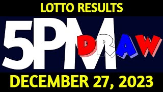 Lotto Result Today 5pm draw December 27, 2023 3d Lotto 2d Lotto