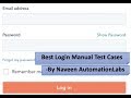 Best Login Page Manual Test Cases - Manual Testing Interview Questions - Must to know