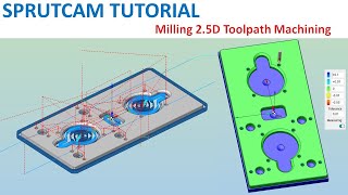 SprutCAM Tutorial #251 | Milling 2.5D JIG Plate Aluminium Toolpath Basic Beginners