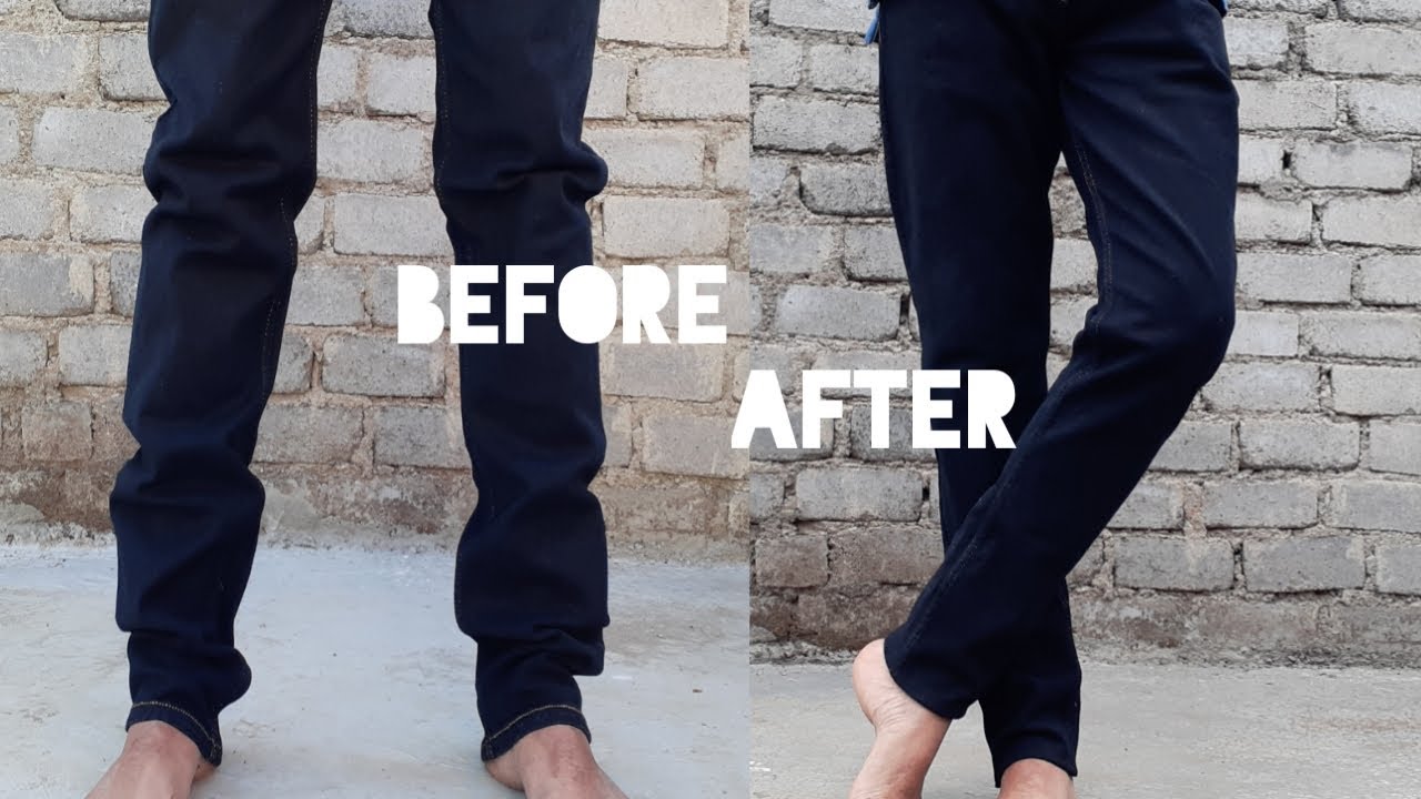 How to taper jeans (without sewing machine) | how to fit loose jeans ...