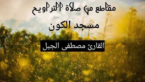 القارئ مصطفى الجبل ما تيسر من سورة الزمر