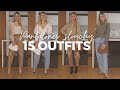 CÓMO COMBINAR PANTALONES SLOUCHY [JEAN Y CUERO] || 15 OUTFITS [FRÍO-CALOR].