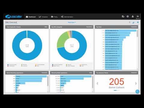 Zscaler’s Main Dashboard and Web Overview